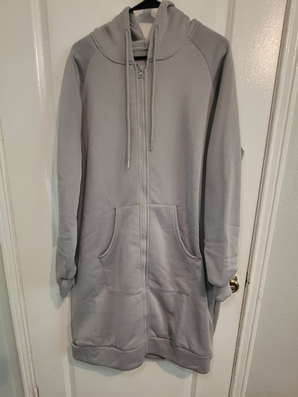 Light Gray Hooded Zip-Up Jacket